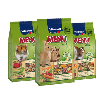 Drei Vitakraft Menu Vital Produkte für Nager