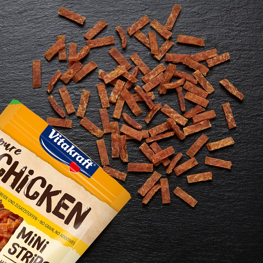 Packshot Vitakraft Produkt Pure Chicken Mini Strips für Hunde